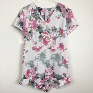 Bebe | Floral Satin Romper | Sz 16